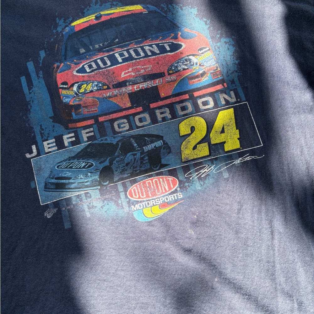 Jeff Gordon 24 DuPont Motorsports Graphic Tee - Navy with Yellow & Red